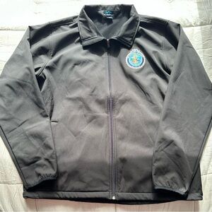 Men's Black Windbreaker with Embroidered Logo